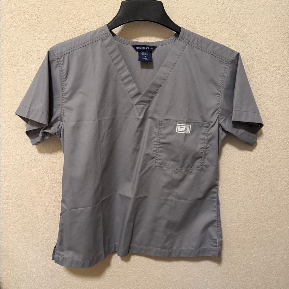 Grey women’s V-Neck Medical Scrub Top